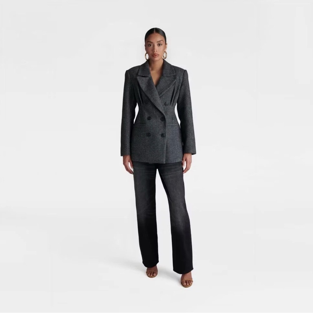 KBB Women's 'The Corset Blazer Gray Herringbone XS,S,M,L,XL,XXL,2X,4X - Picture 3 of 5